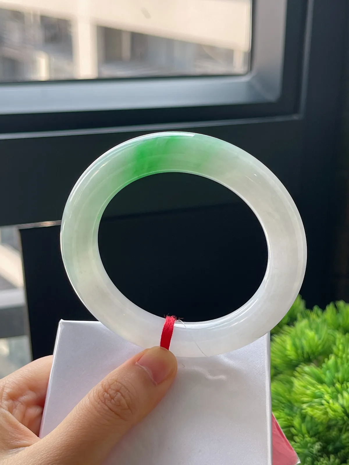 圆条55.4，翡翠冰糯种飘花手镯