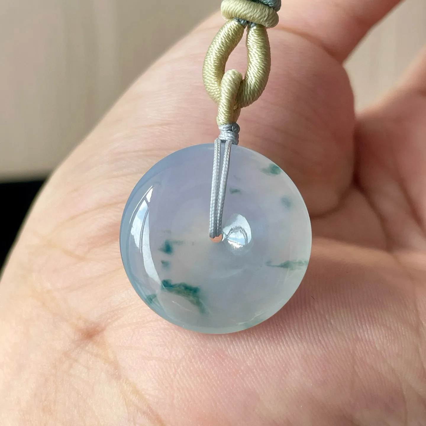 高冰种莫奈花园平安扣