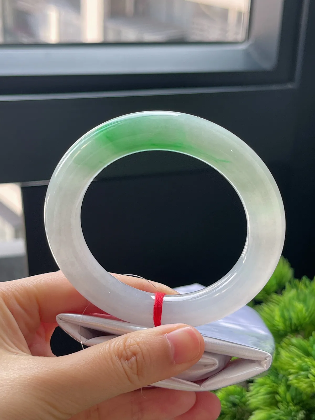 圆条55.4，翡翠冰糯种飘花手镯