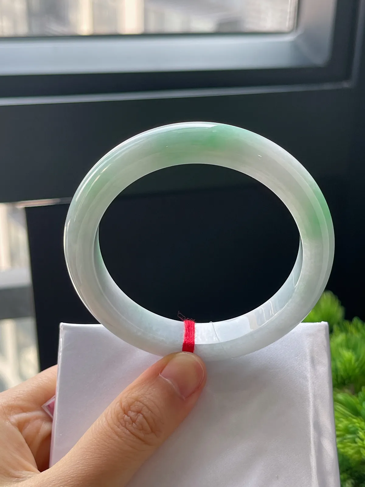 正圈55.4，翡翠糯化种飘花手镯