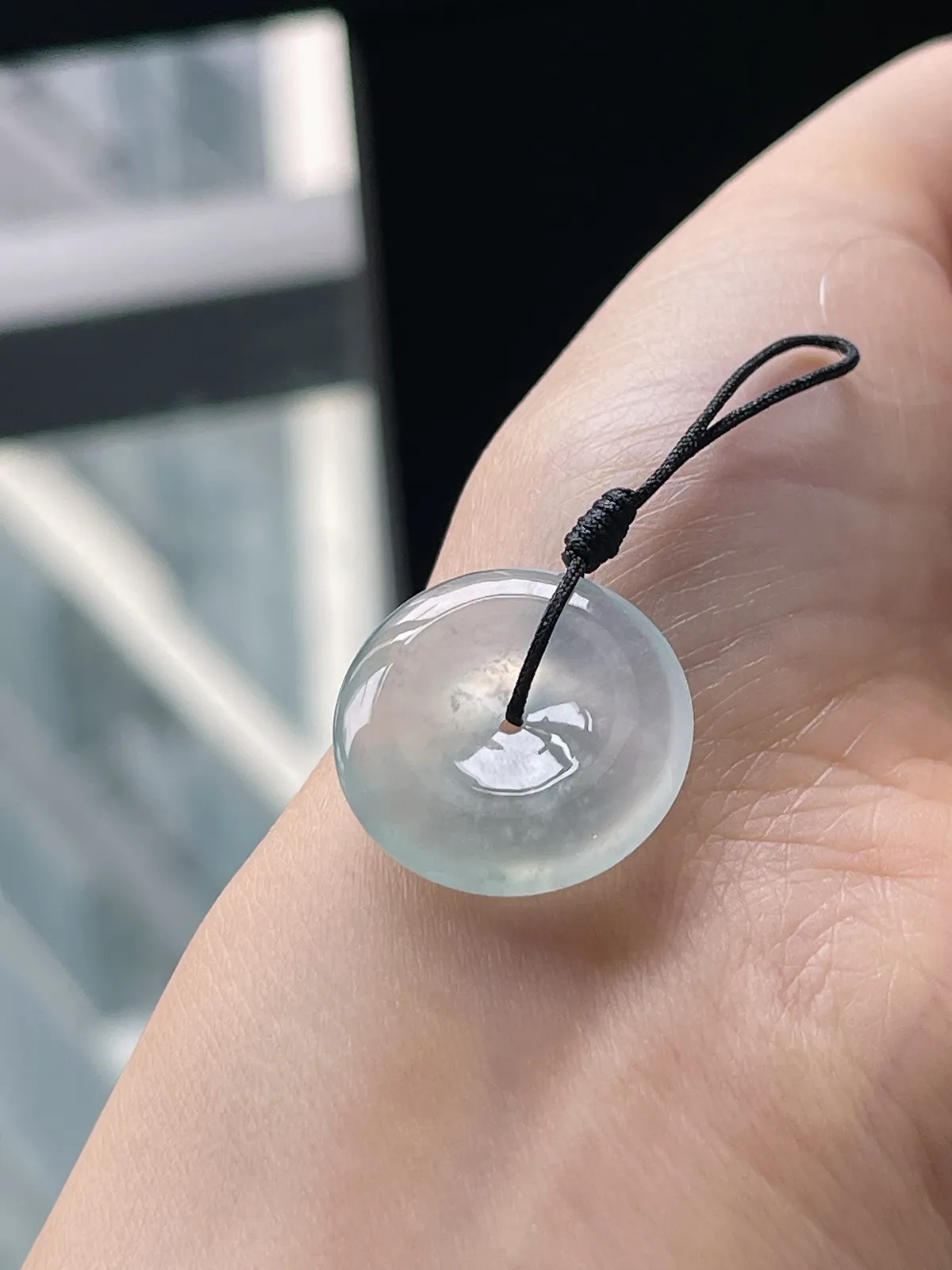 翡翠冰种白色平安扣