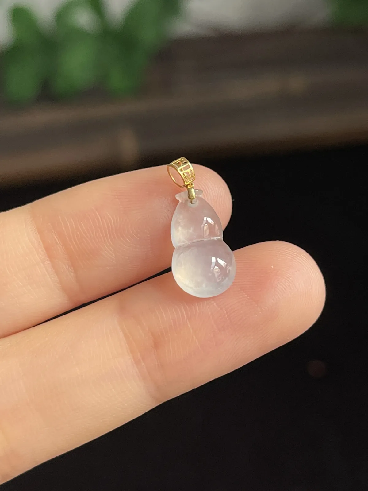 翡翠葫芦，印记：G18K