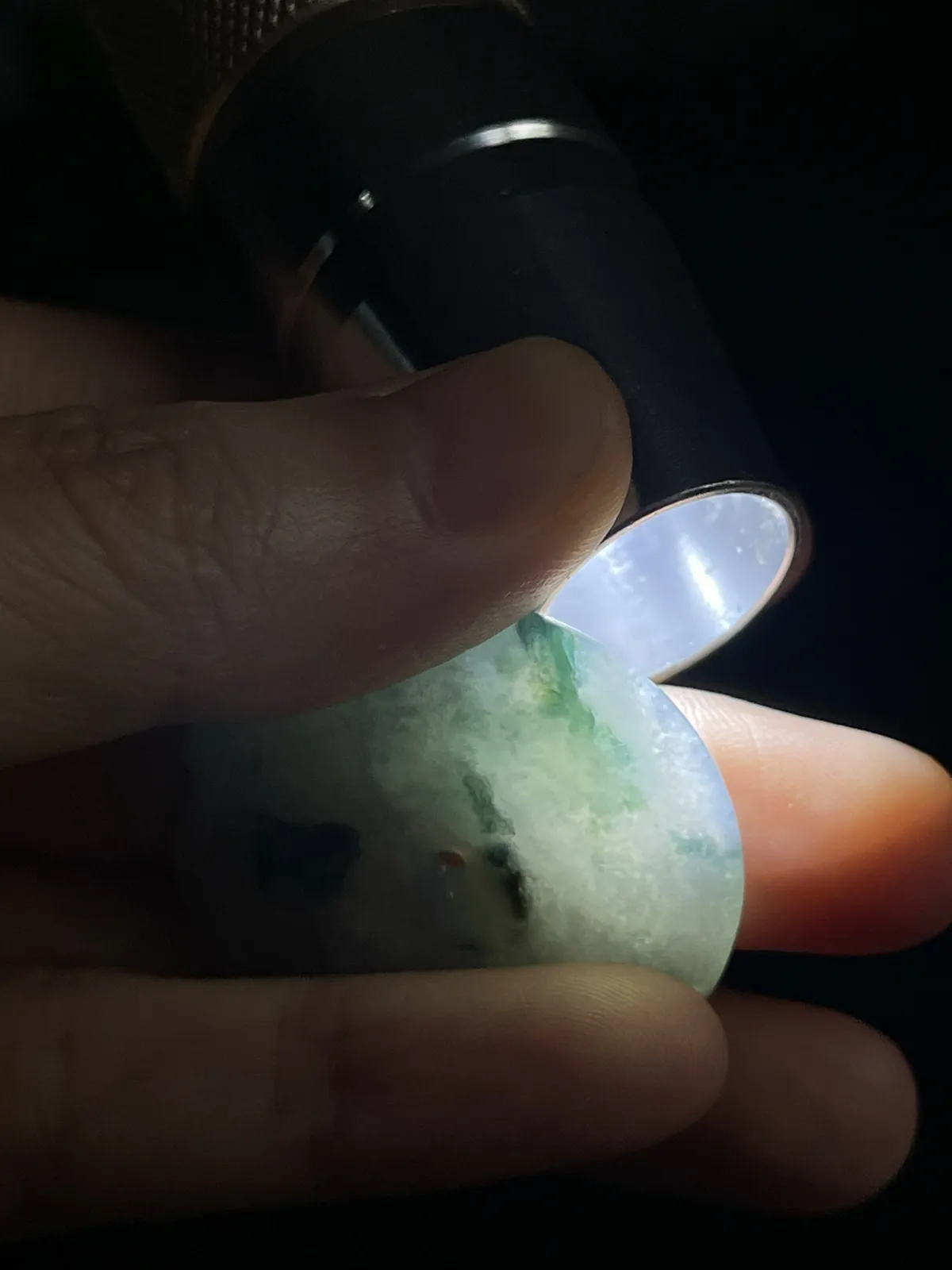 翡翠冰糯种灰绿色平安扣