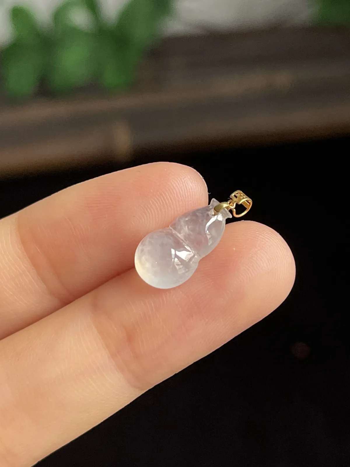 翡翠葫芦，印记：G18K