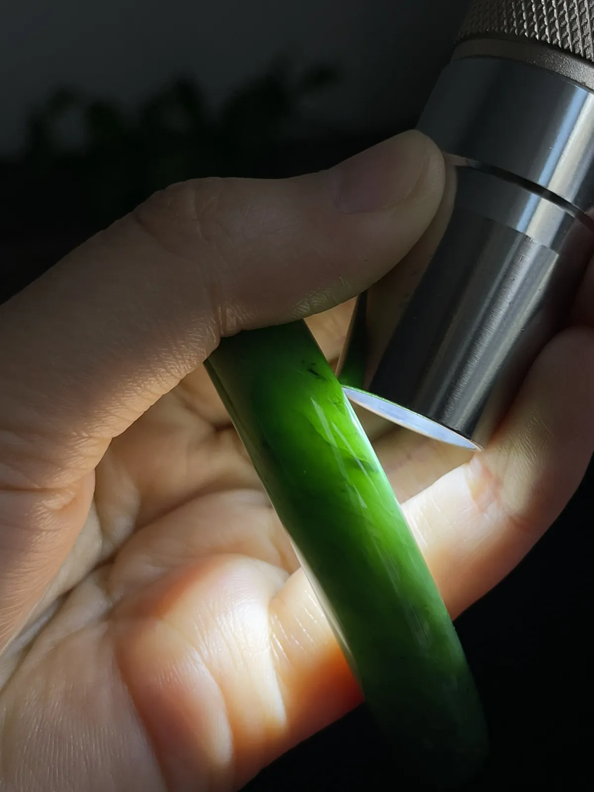 正圈56.2圈口，和田玉（碧玉）手镯