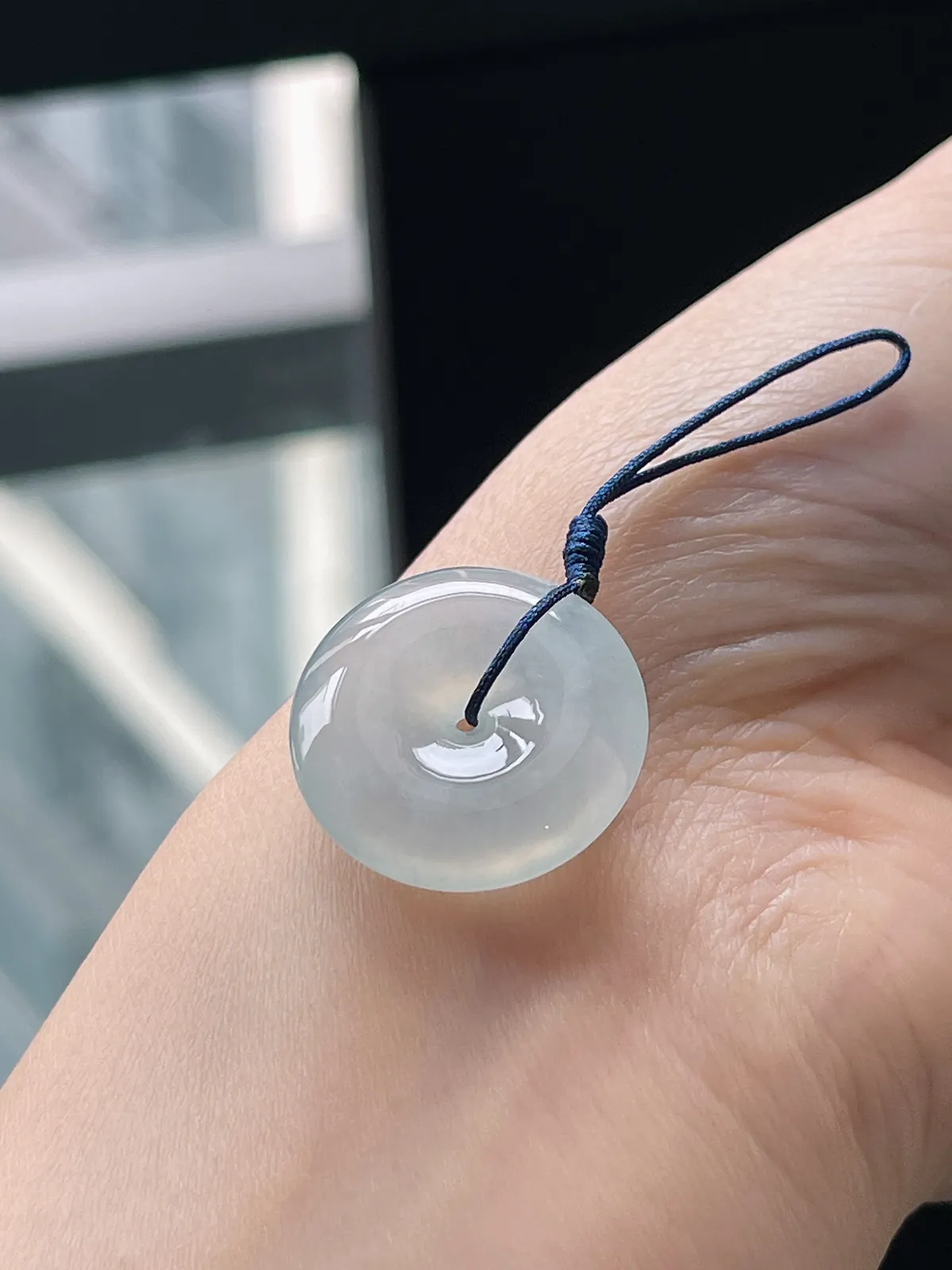 翡翠冰种白色平安扣