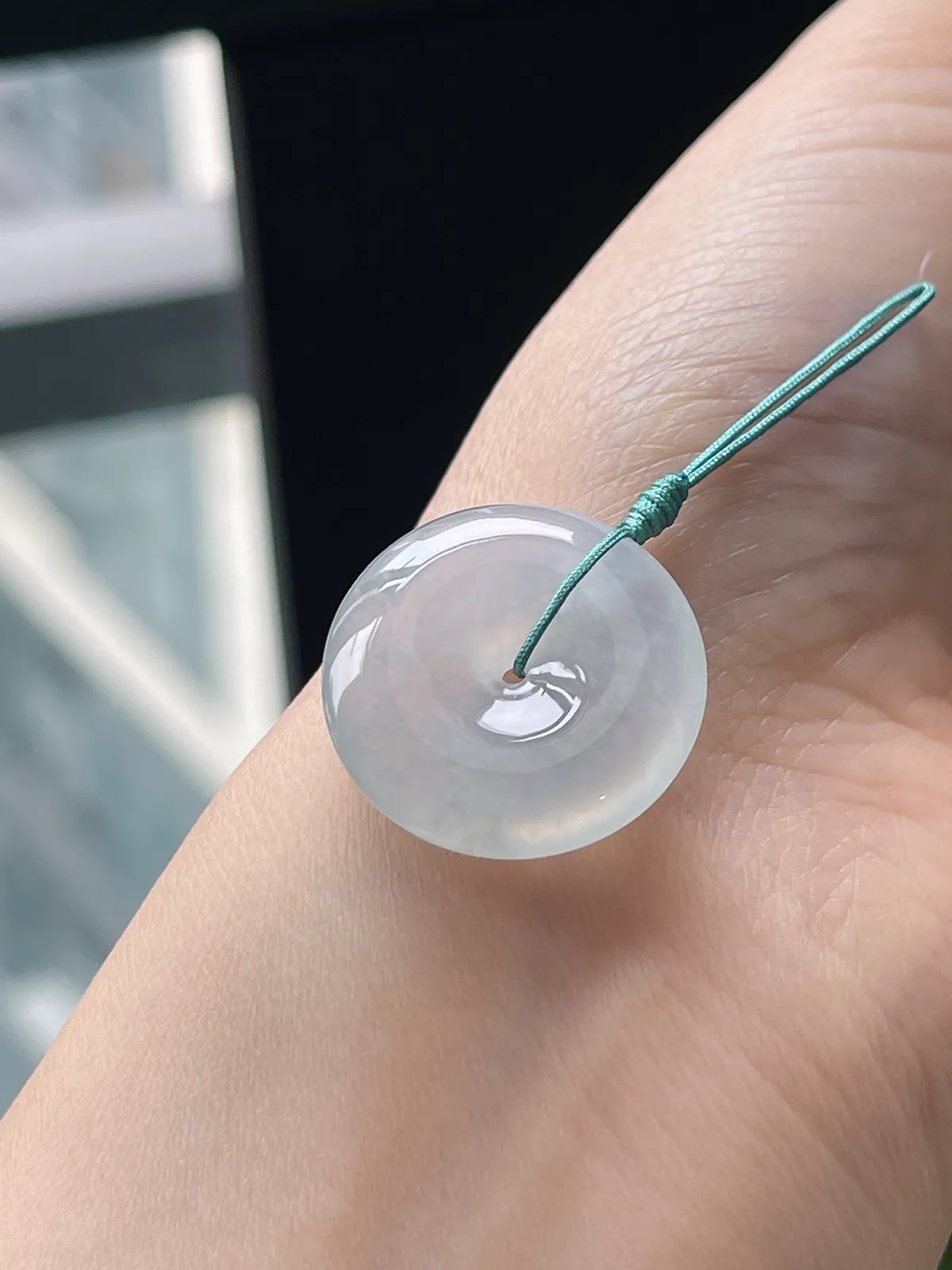 翡翠冰种白色平安扣