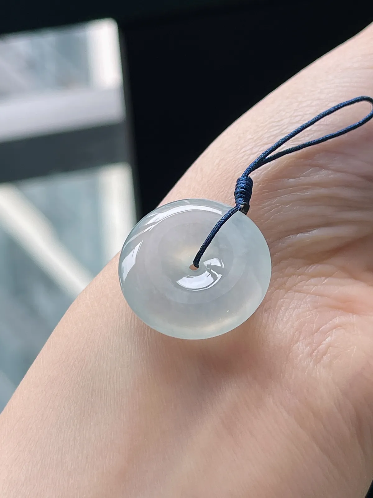 翡翠冰种白色平安扣