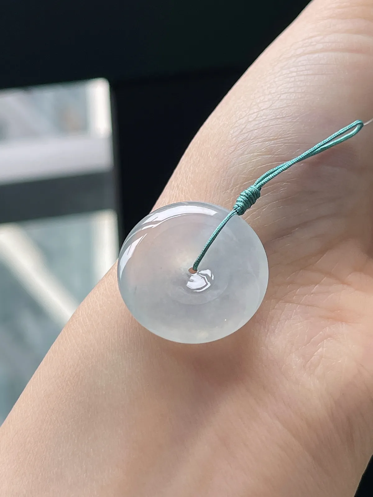 翡翠冰种白色平安扣