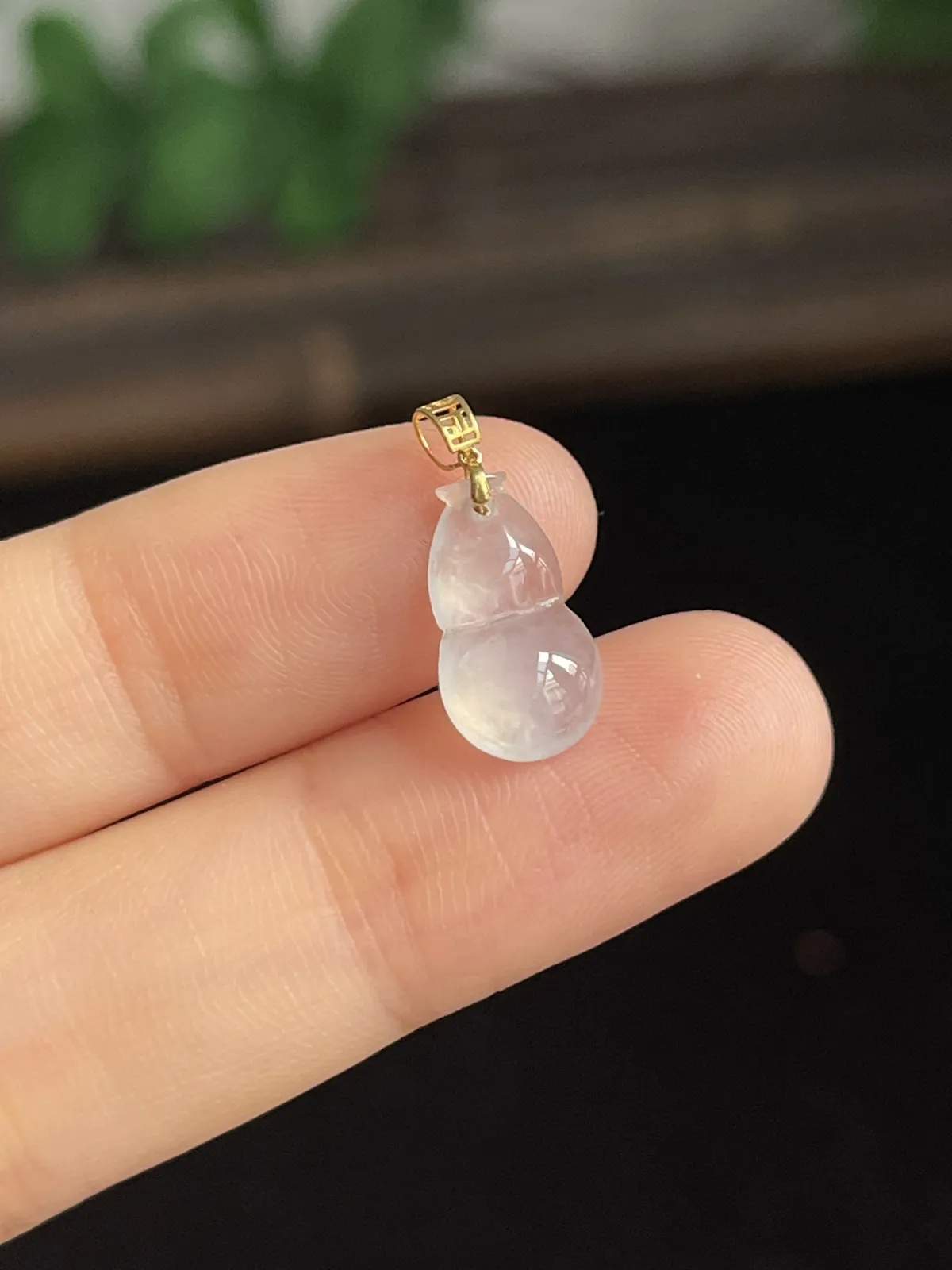 翡翠葫芦，印记：G18K