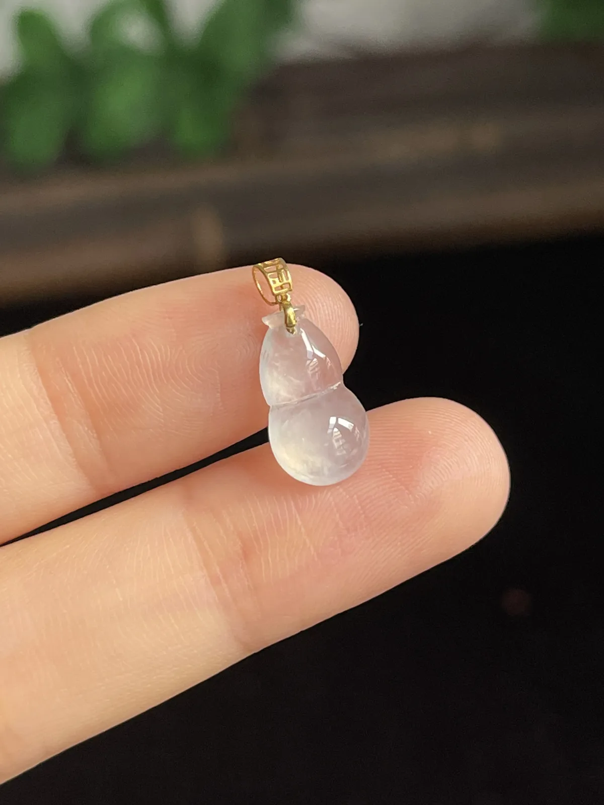 翡翠葫芦，印记：G18K