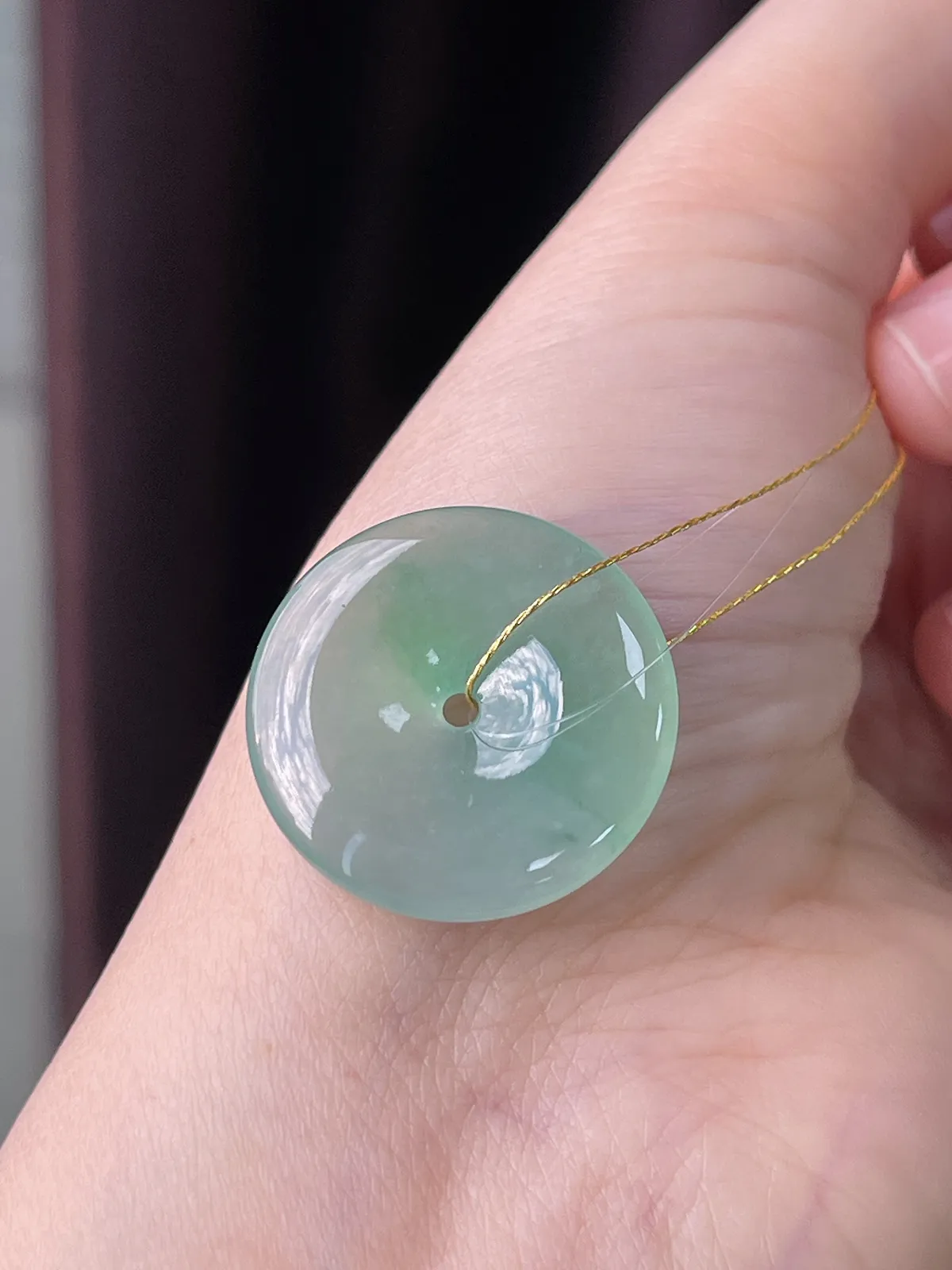 翡翠冰种浅绿色平安扣