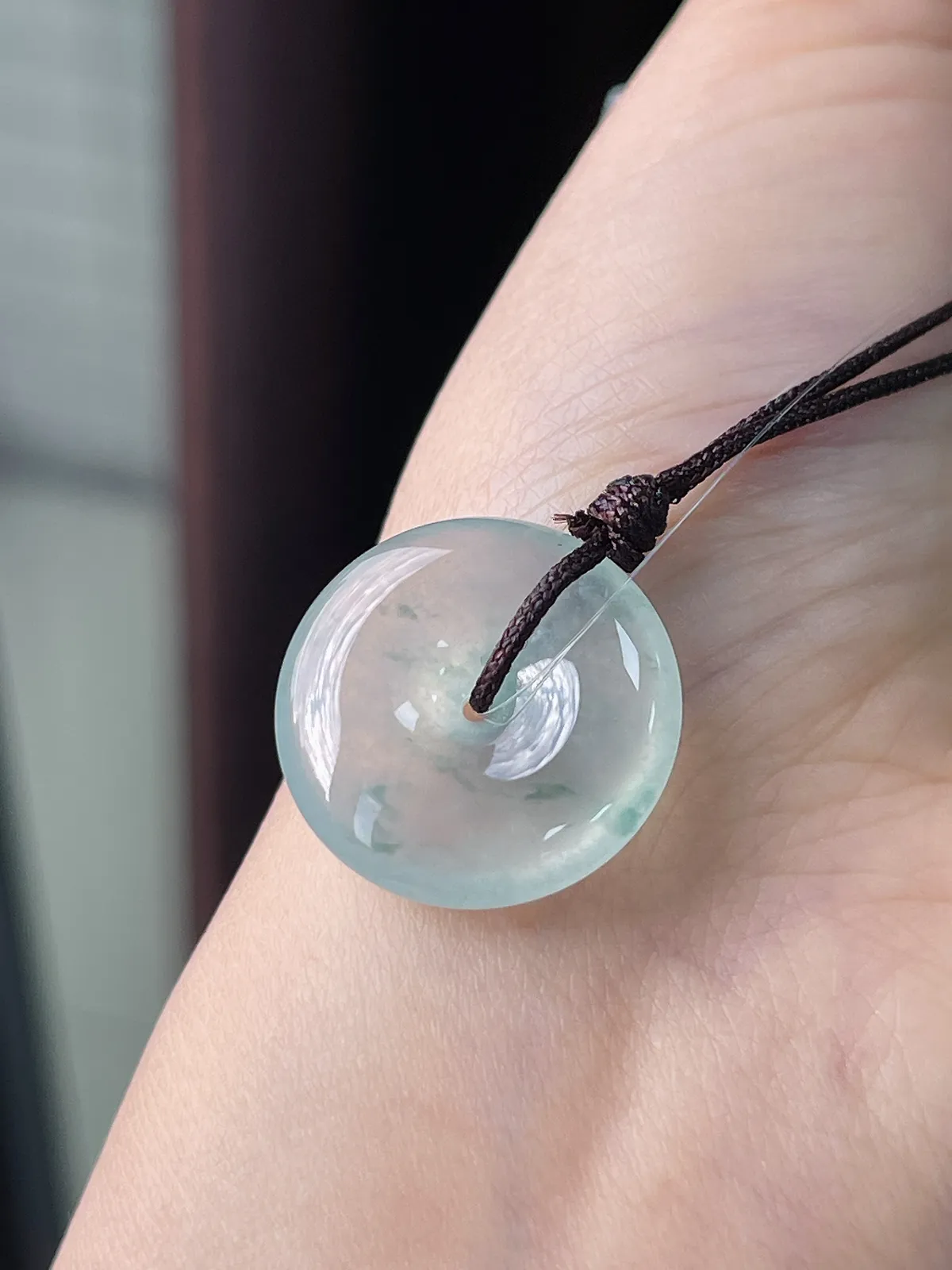 翡翠冰种绿色平安扣