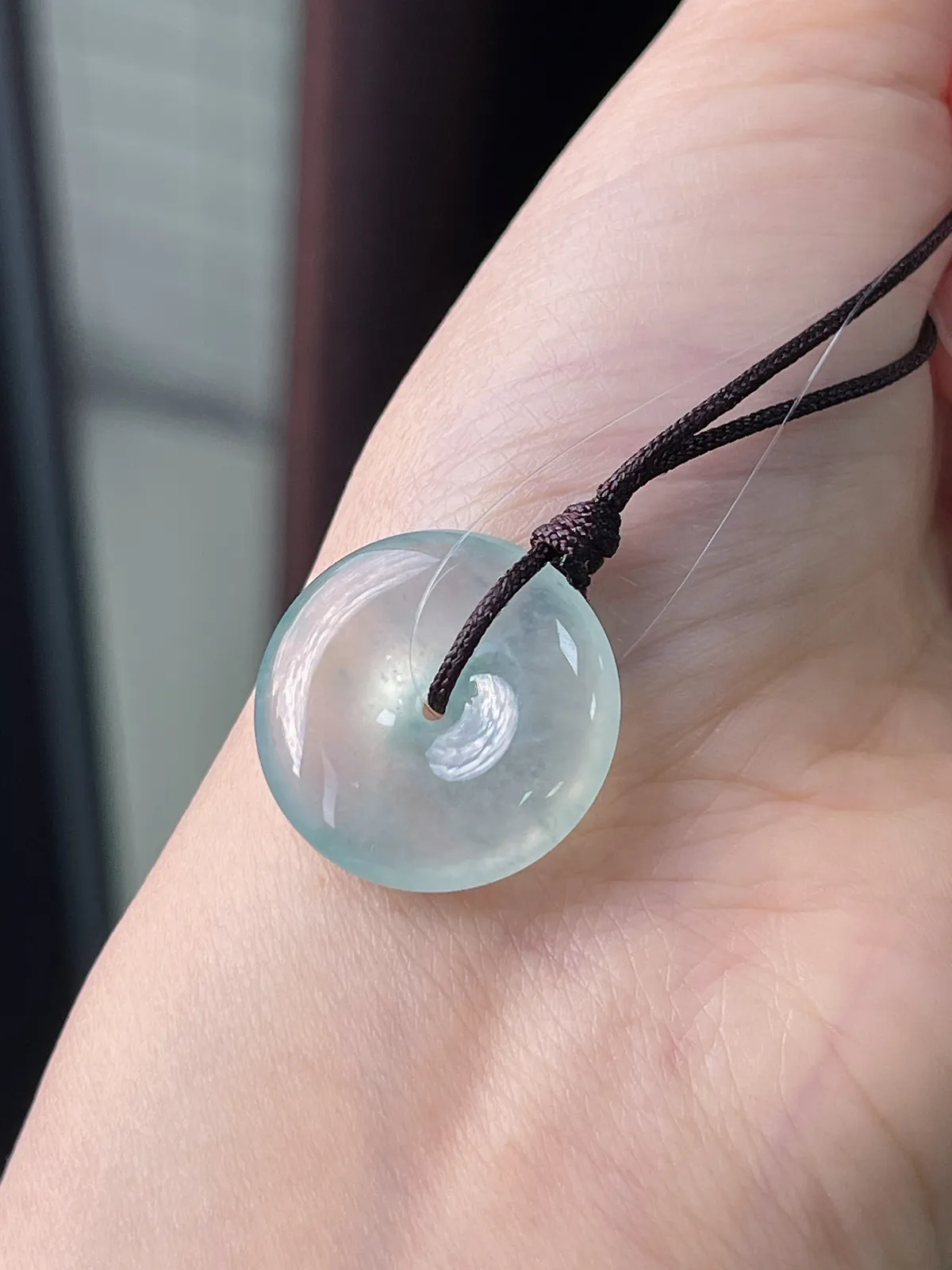 翡翠冰种绿色平安扣