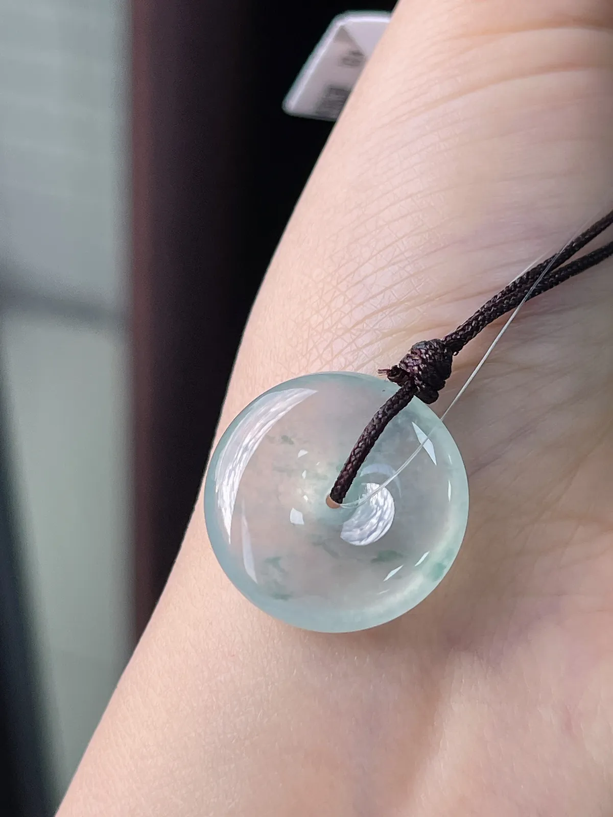 翡翠冰种绿色平安扣