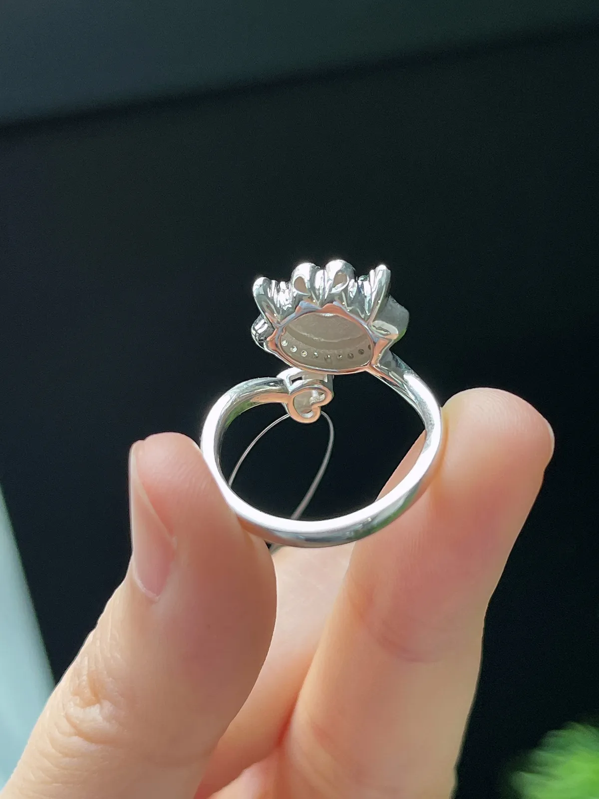 如意龙系列天然满绿翡翠戒指 S925银