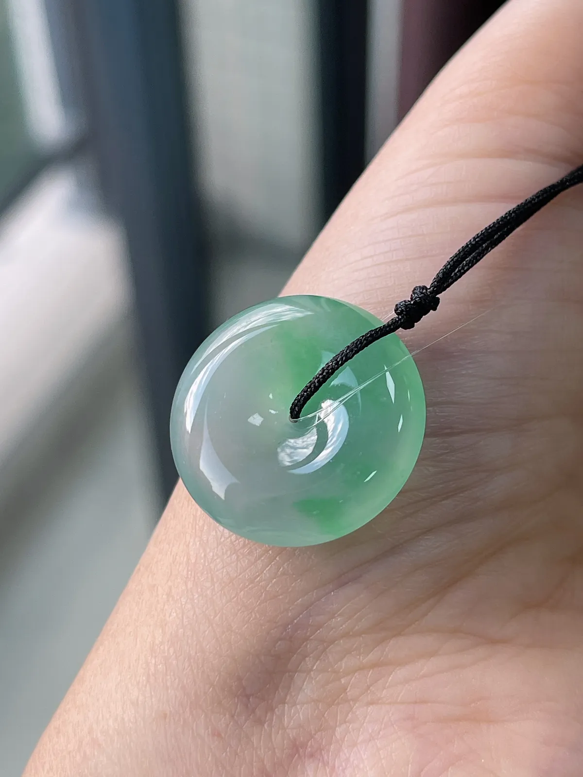 翡翠冰飘花平安扣