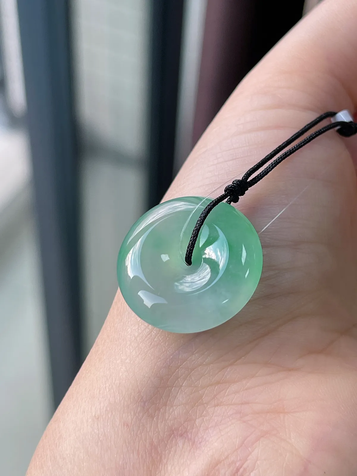 翡翠冰飘花平安扣