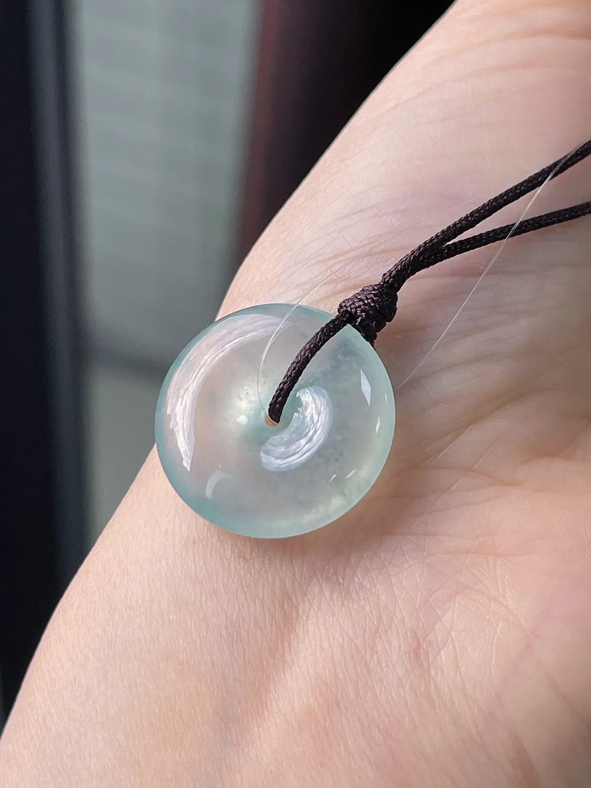 翡翠冰种绿色平安扣