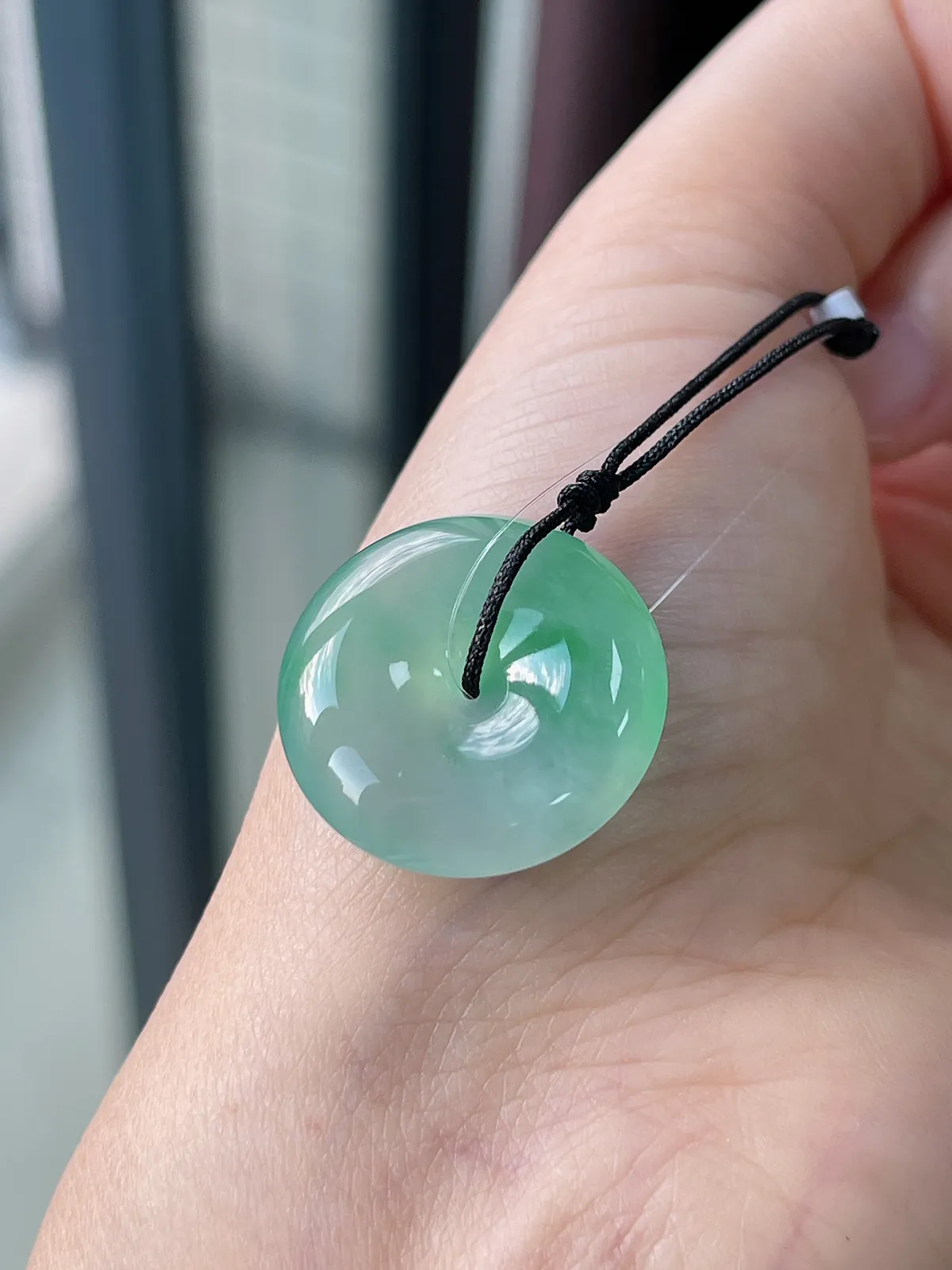 翡翠冰飘花平安扣