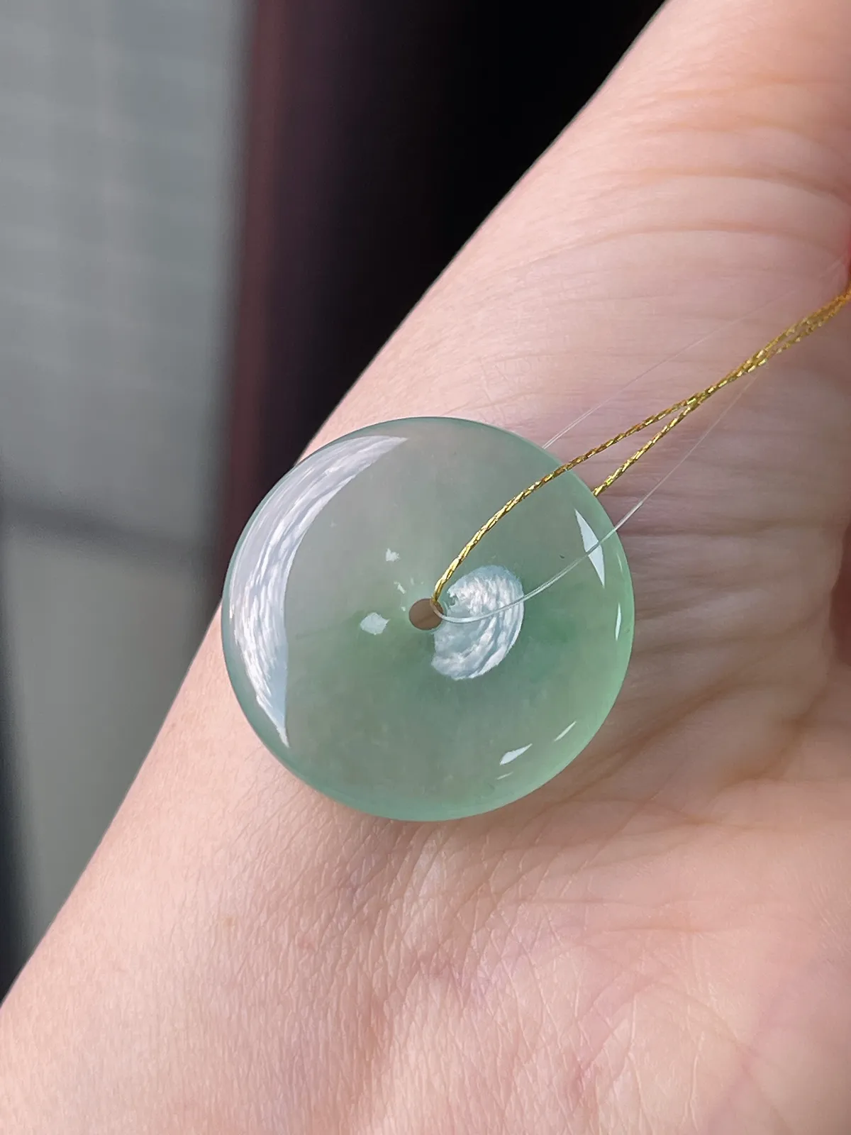 翡翠冰种浅绿色平安扣