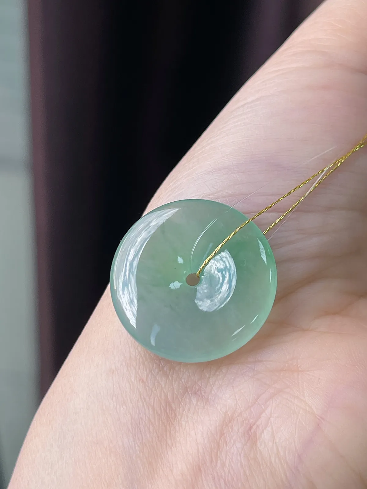 翡翠冰种浅绿色平安扣