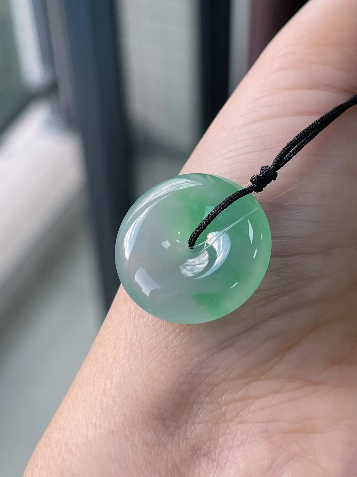 翡翠冰飘花平安扣