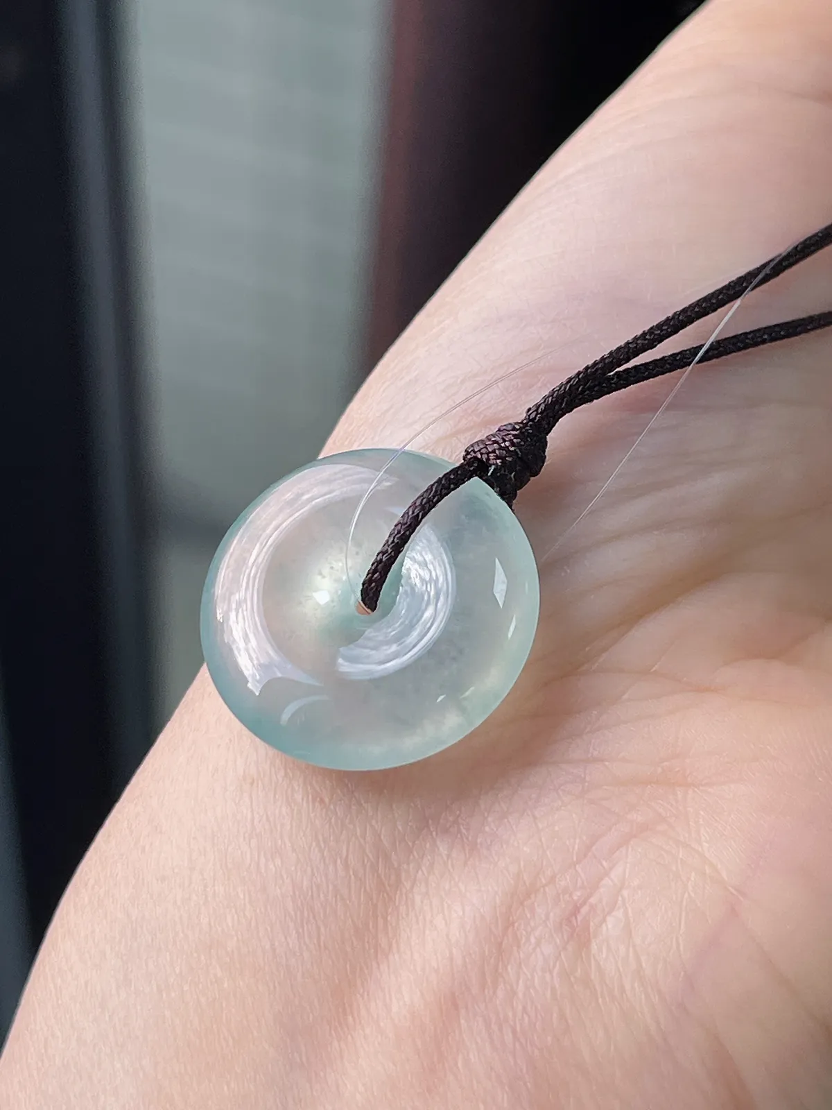 翡翠冰种绿色平安扣