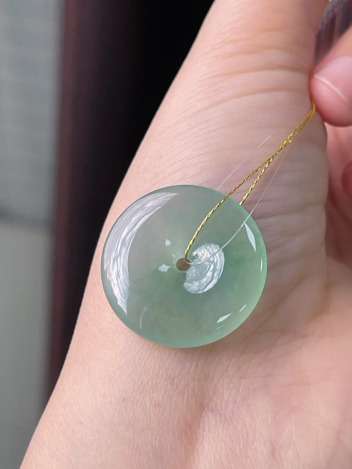 翡翠冰种浅绿色平安扣