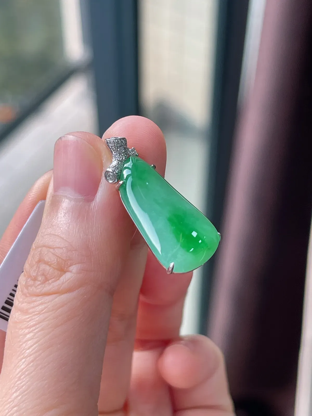 18k金翡翠冰糯飘花福瓜