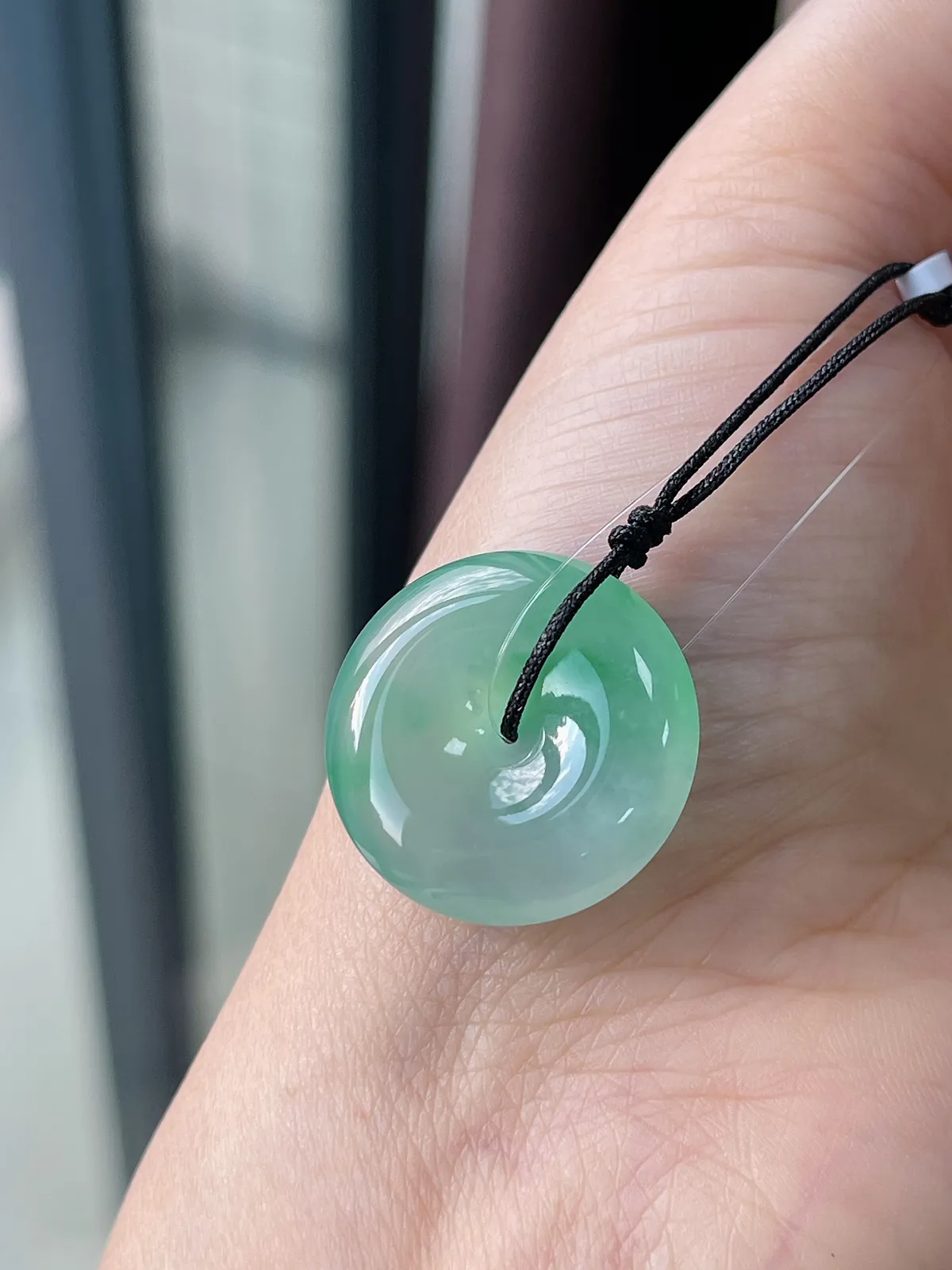 翡翠冰飘花平安扣