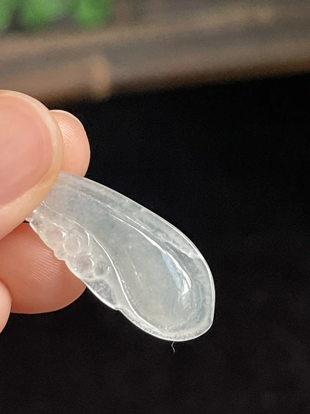 冰糯种翡翠福瓜，18k金扣头