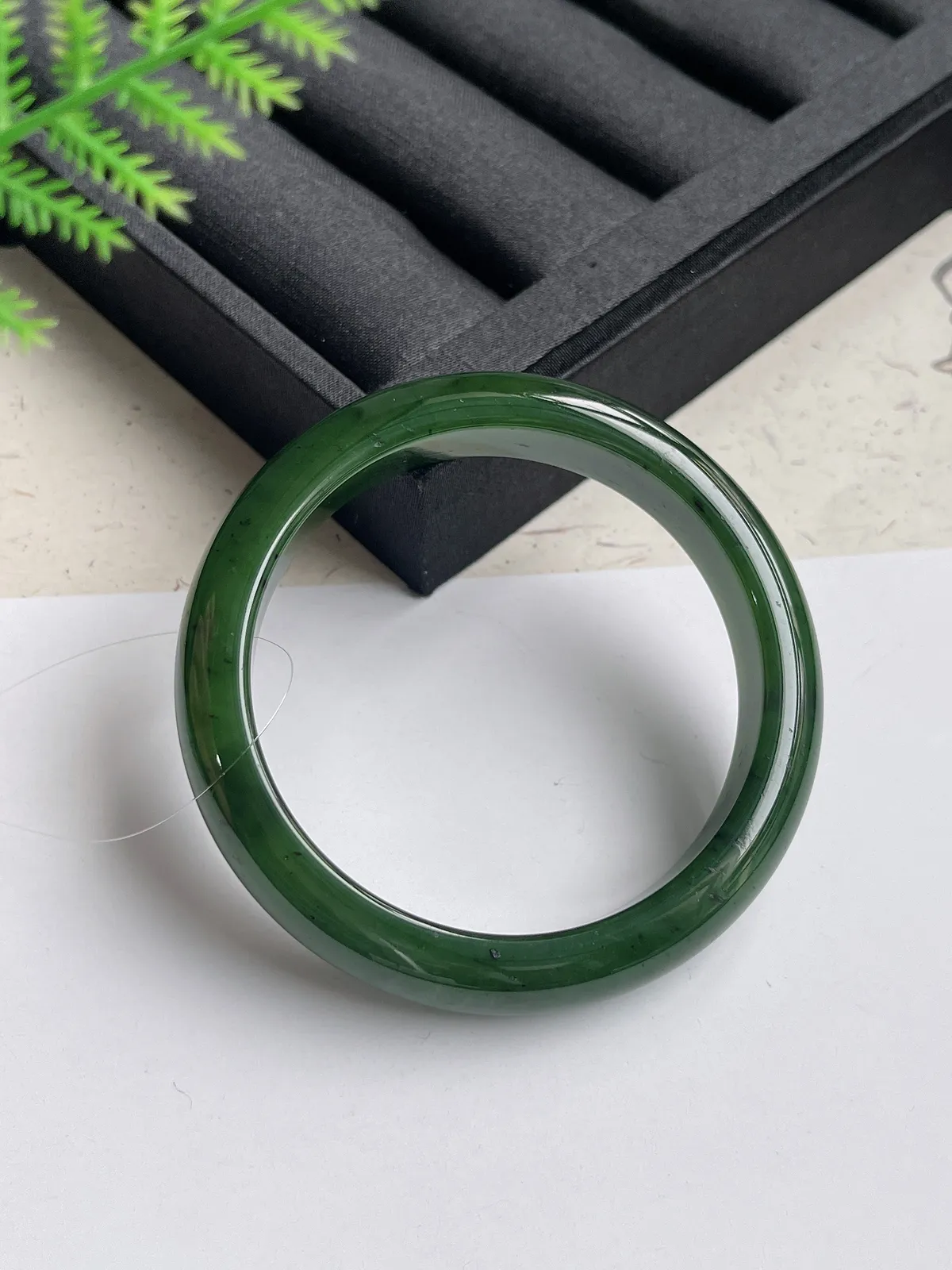 正圈59圈口，和田玉碧玉手镯