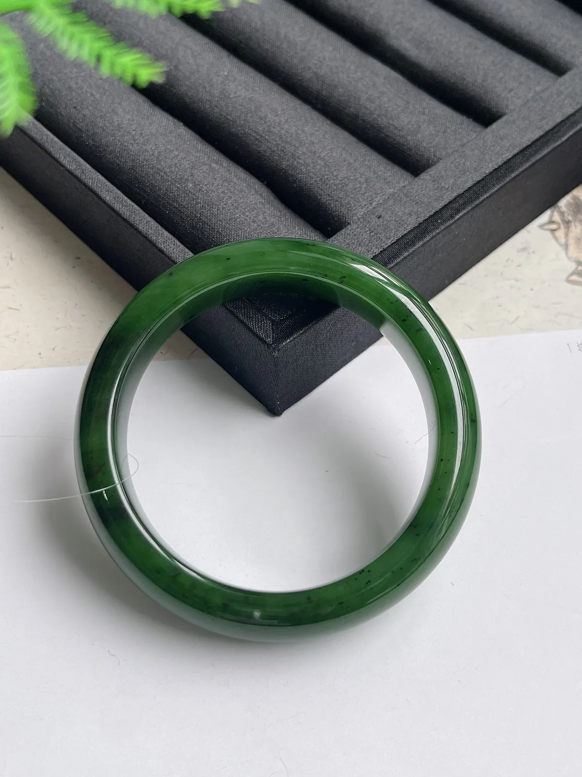 正圈61圈口，和田玉碧玉手镯