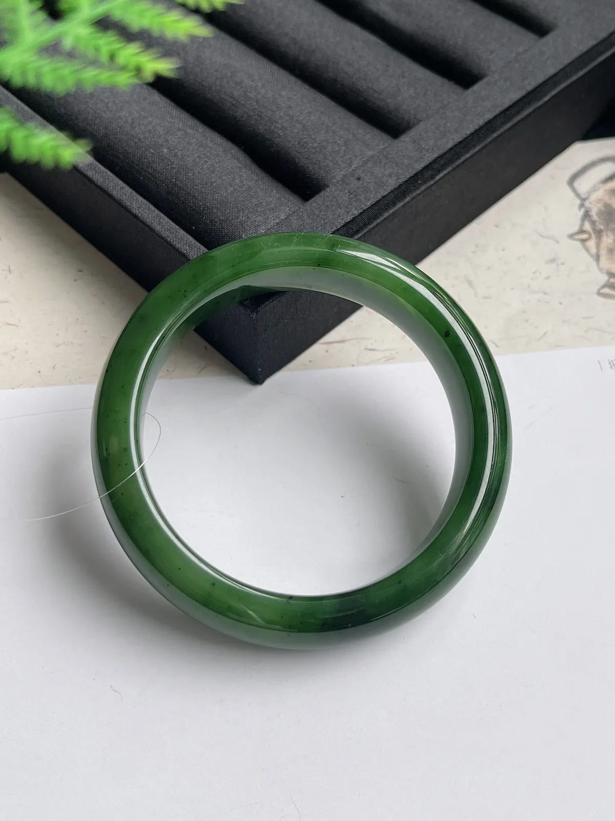 正圈61圈口，和田玉碧玉手镯