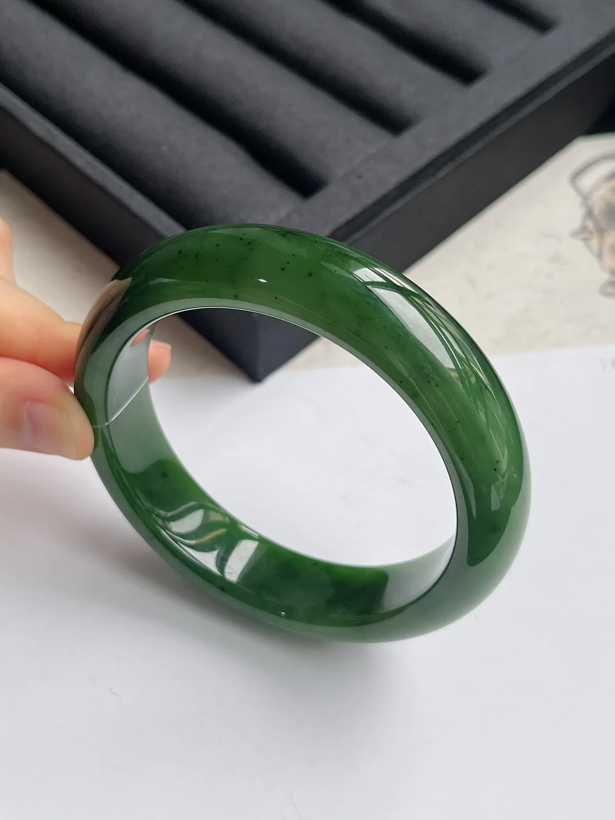 正圈61圈口，和田玉碧玉手镯