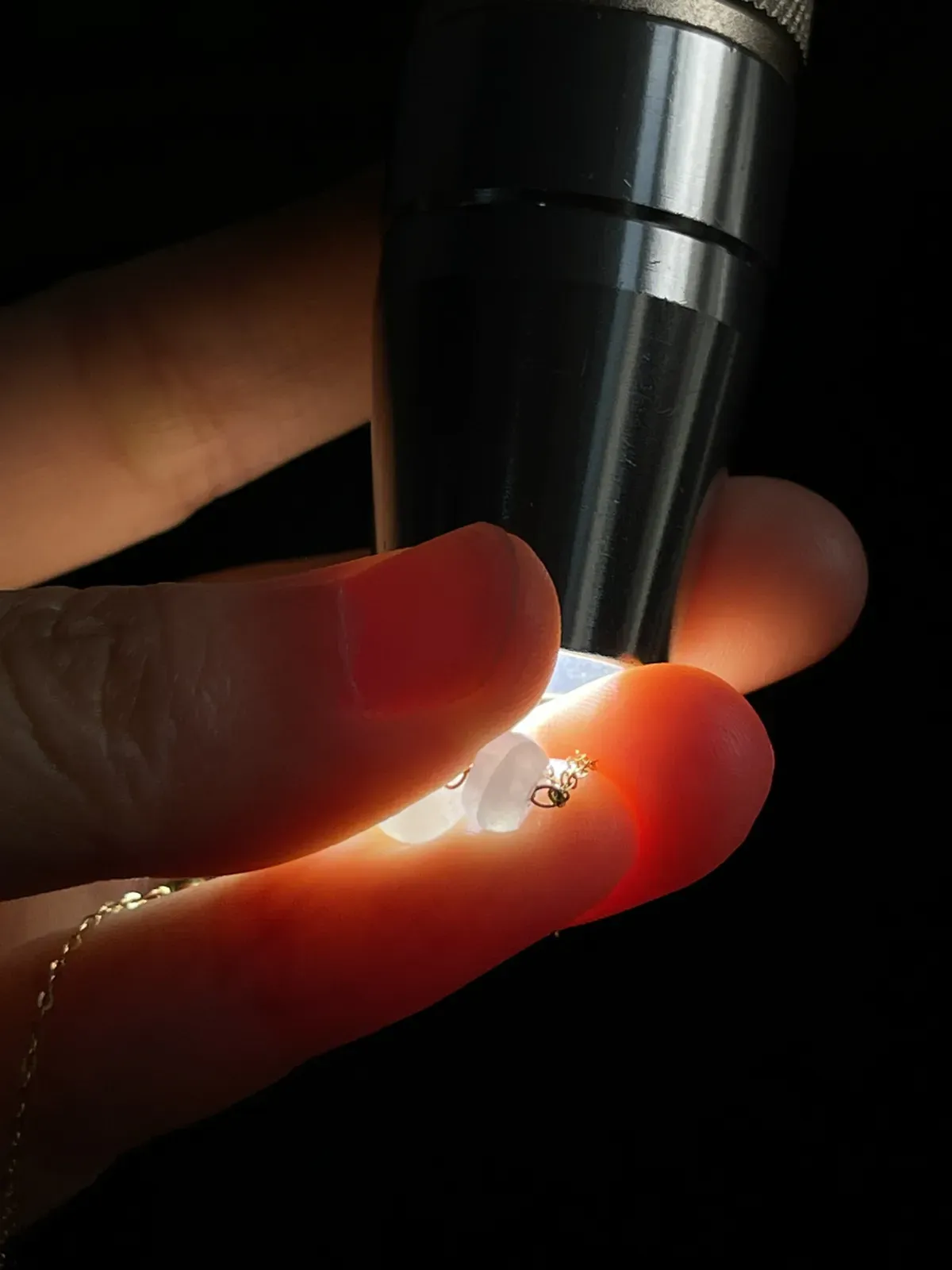 翡翠耳坠，印记：Au750