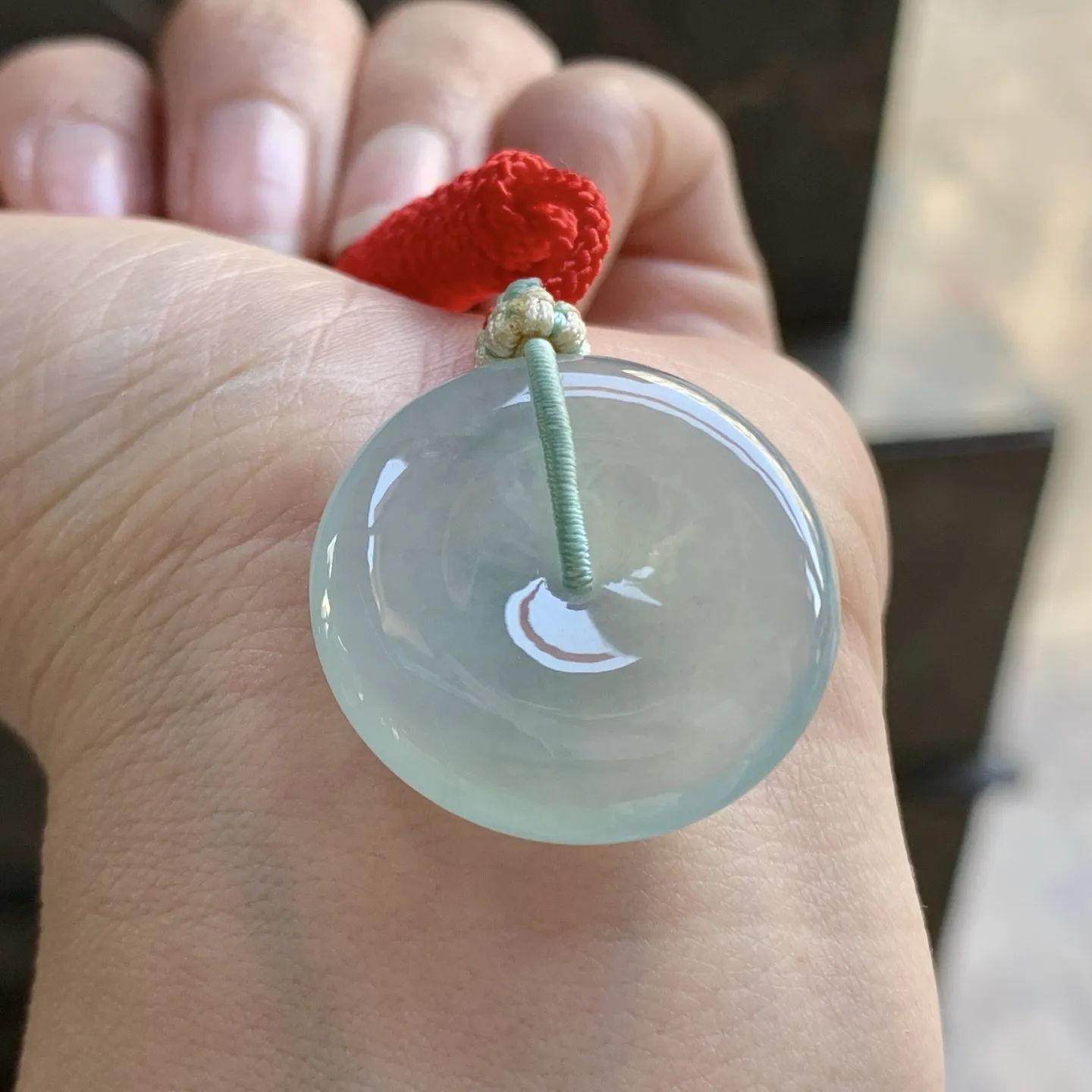 冰种晴水平安扣^_^清新