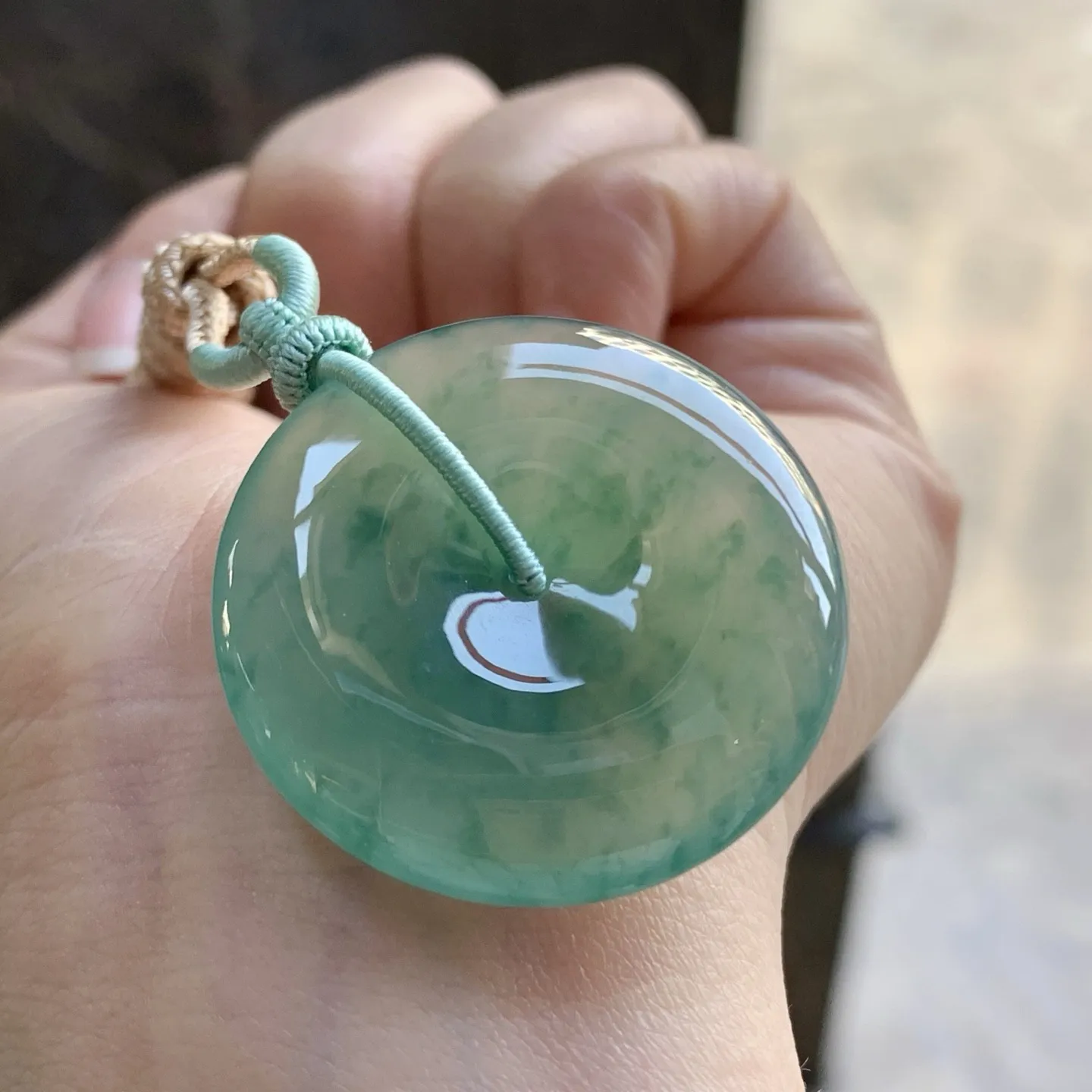 油绿平安扣^_^鲜艳 起光