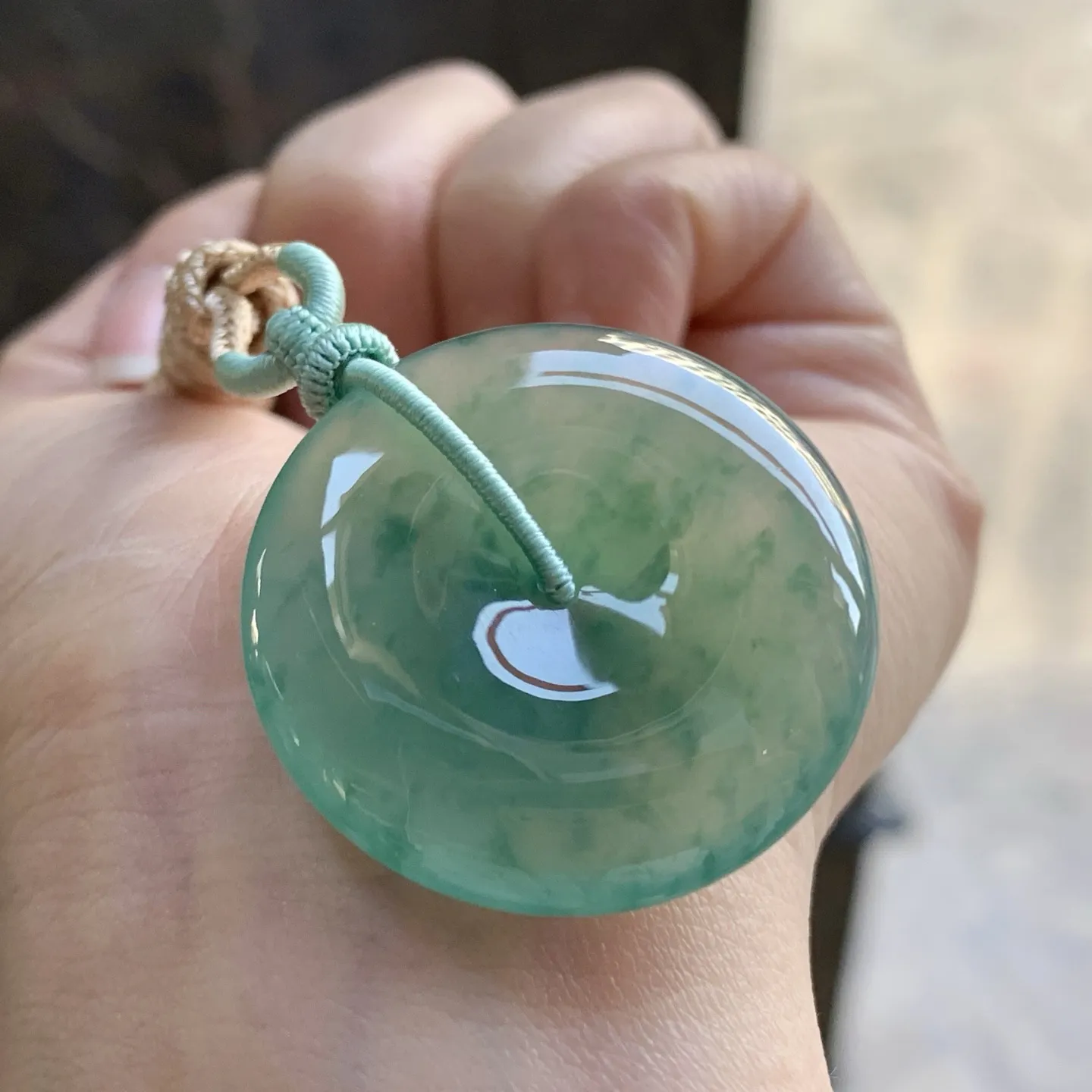 油绿平安扣^_^鲜艳 起光