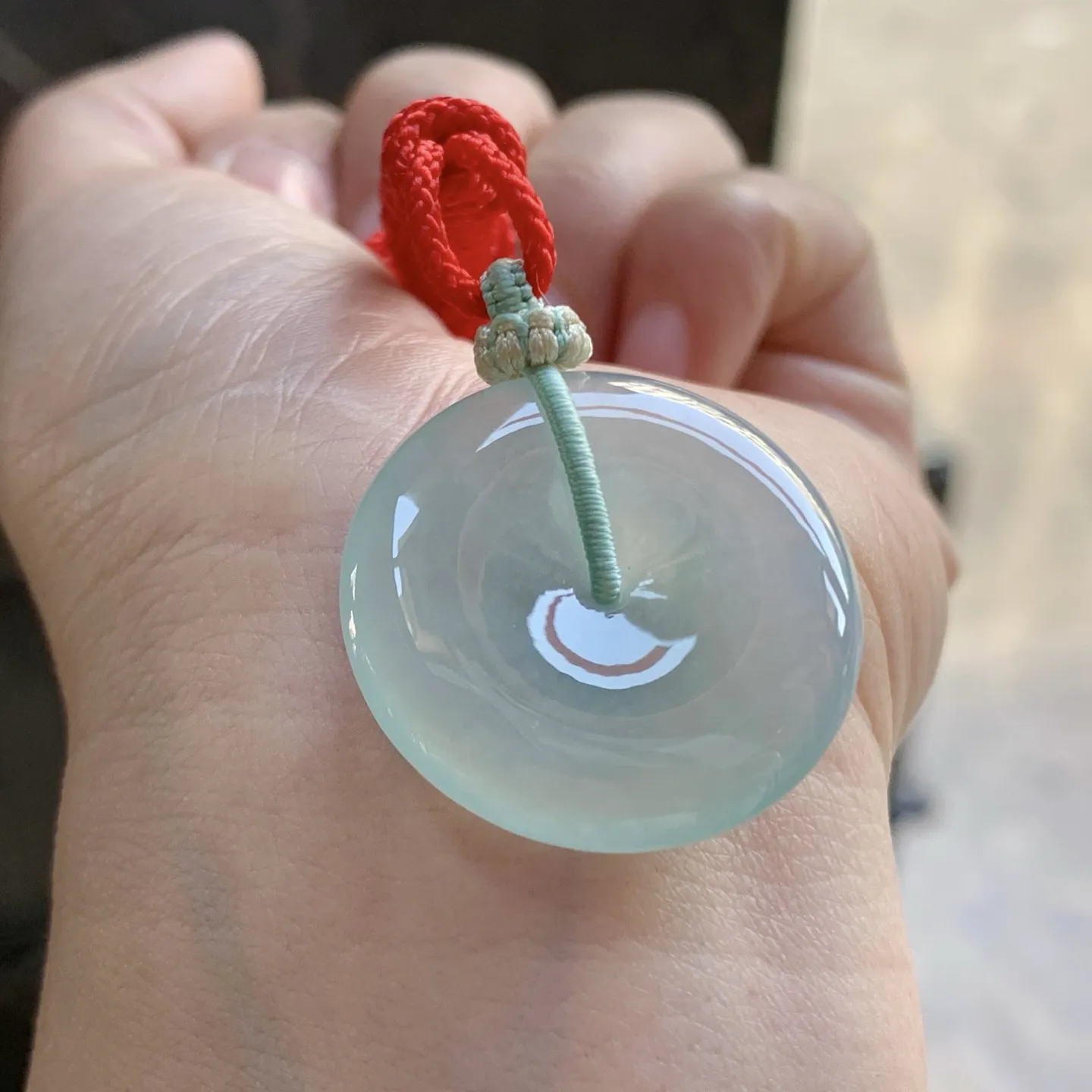 冰种晴水平安扣^_^清新