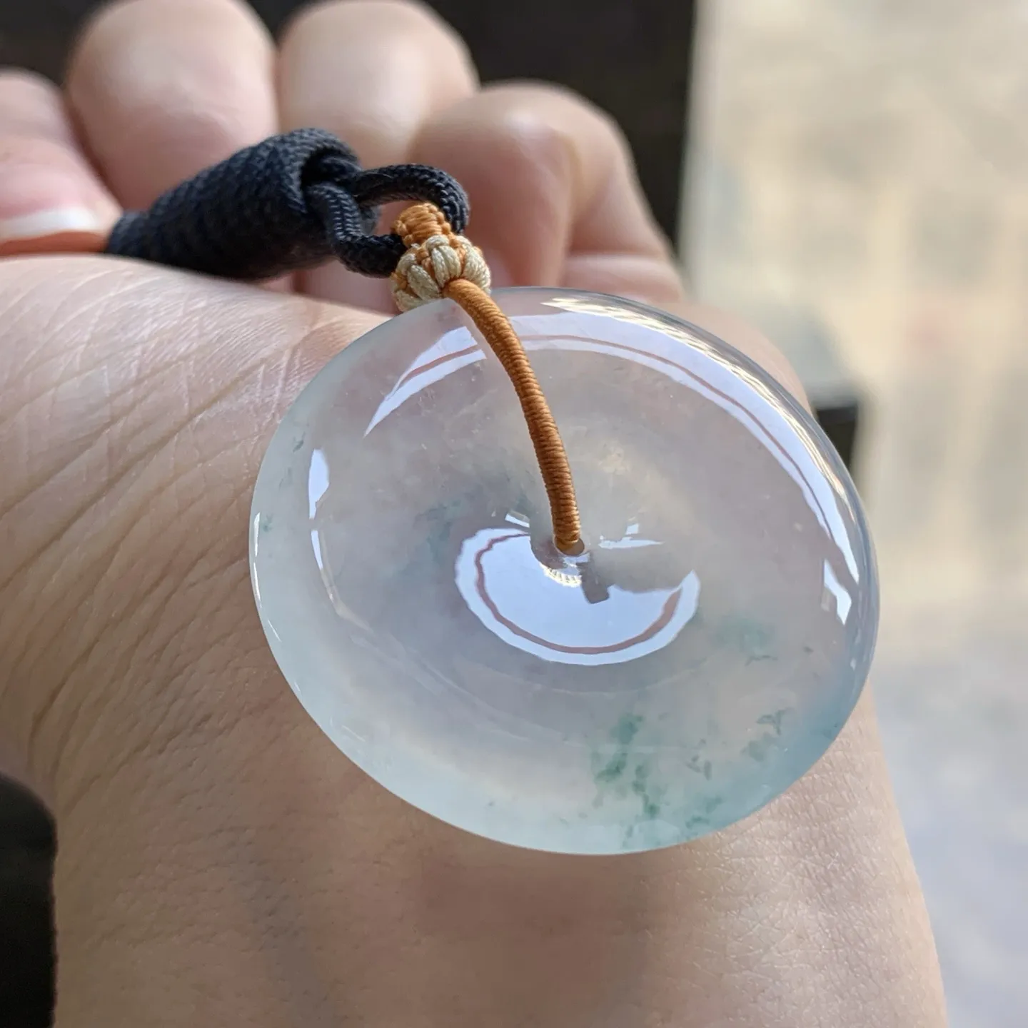 冰蓝花平安扣^_^透亮