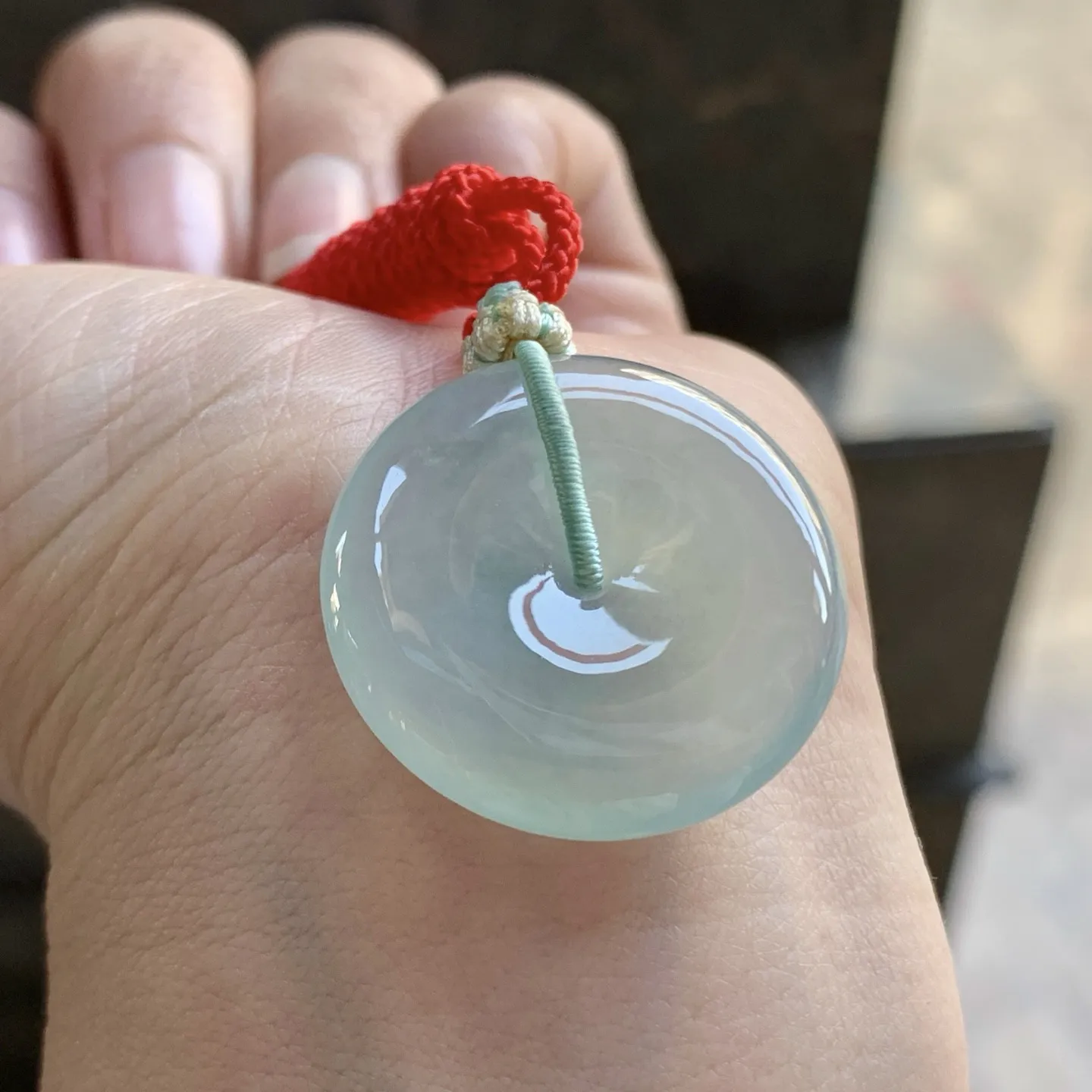 冰种晴水平安扣^_^清新