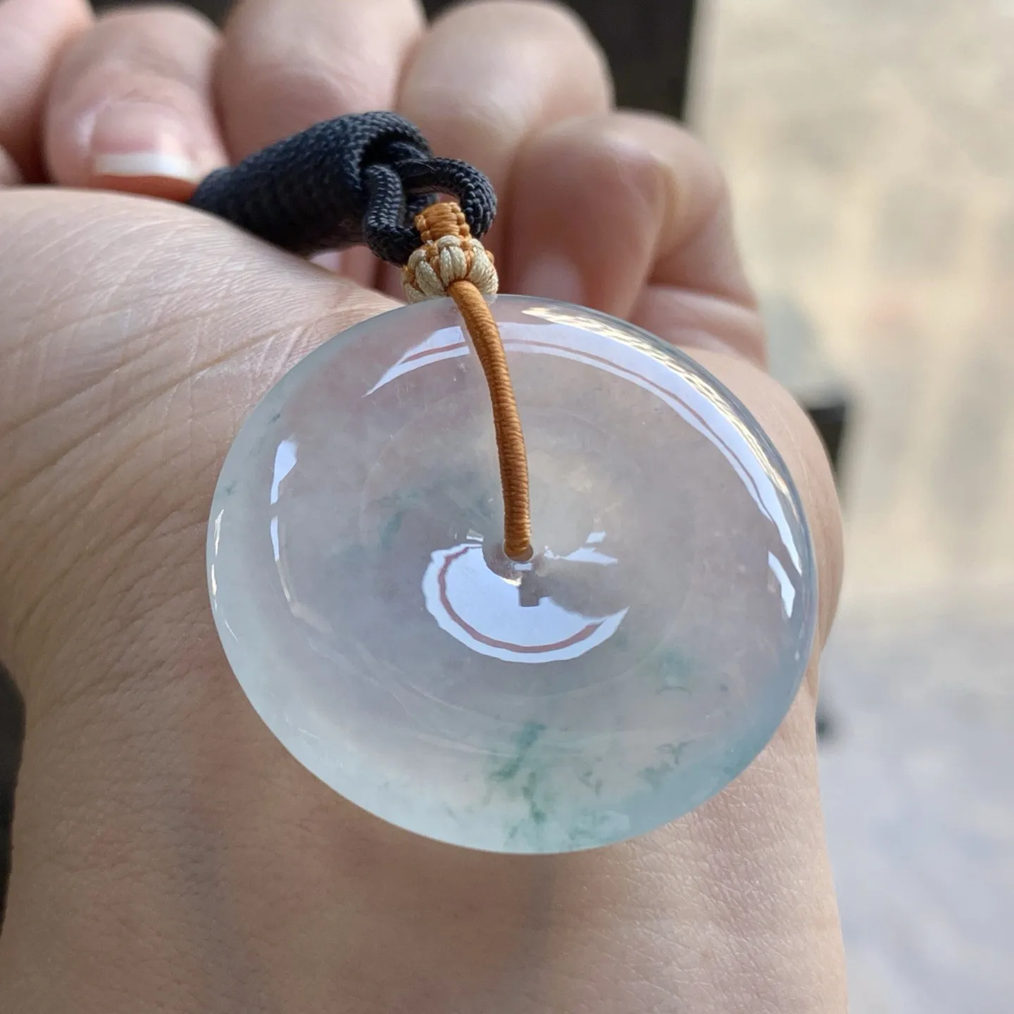 冰蓝花平安扣^_^透亮