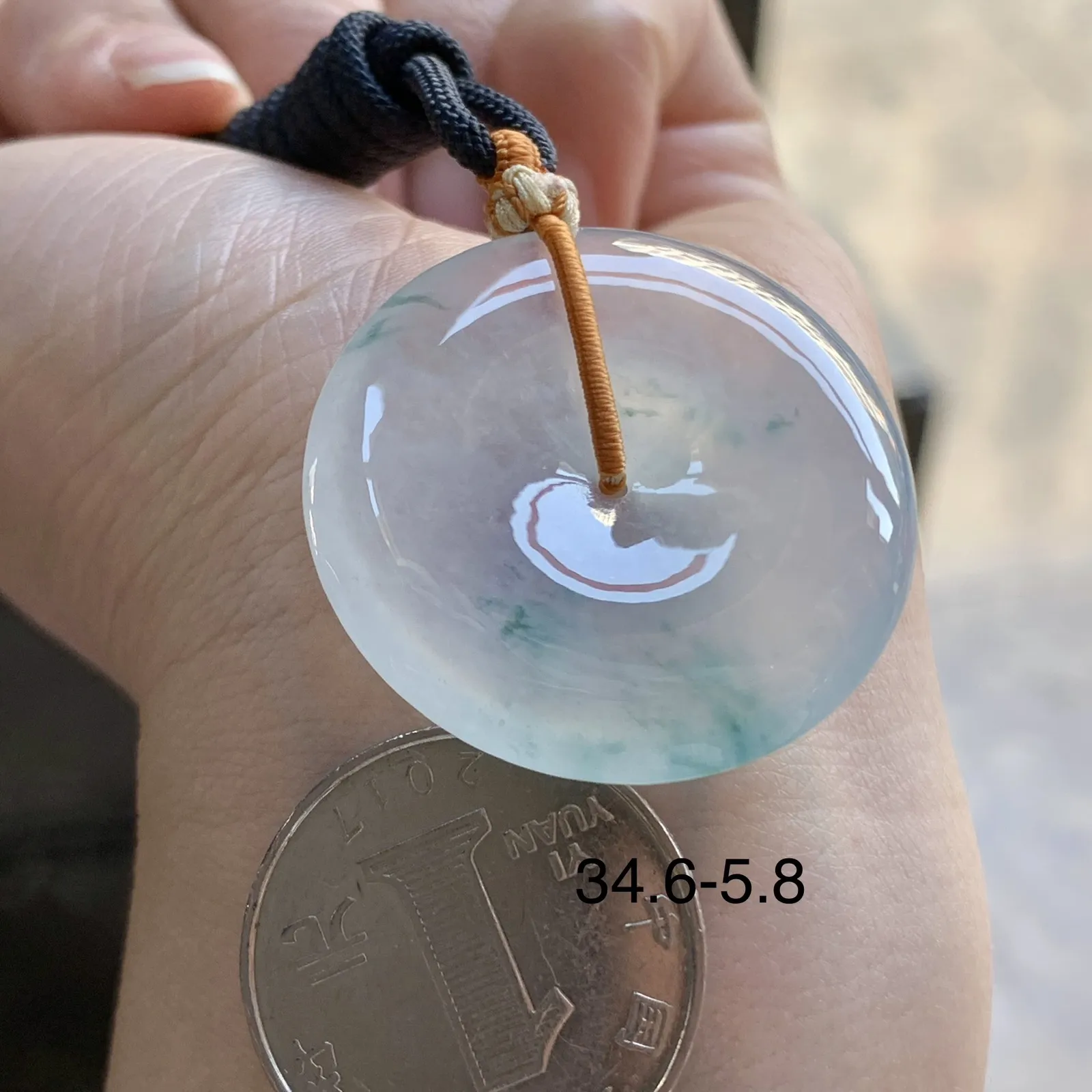 冰蓝花平安扣^_^透亮