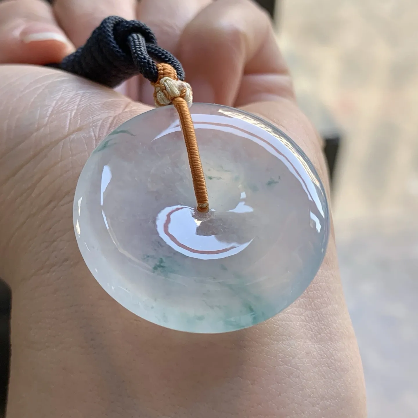 冰蓝花平安扣^_^透亮