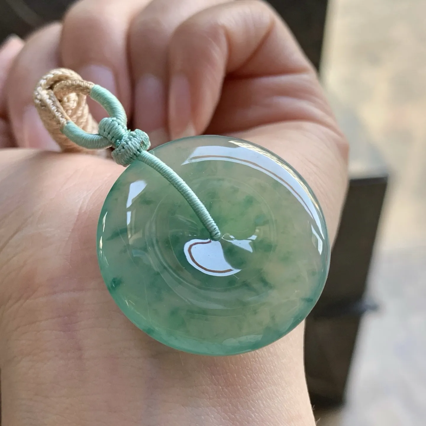 油绿平安扣^_^鲜艳 起光