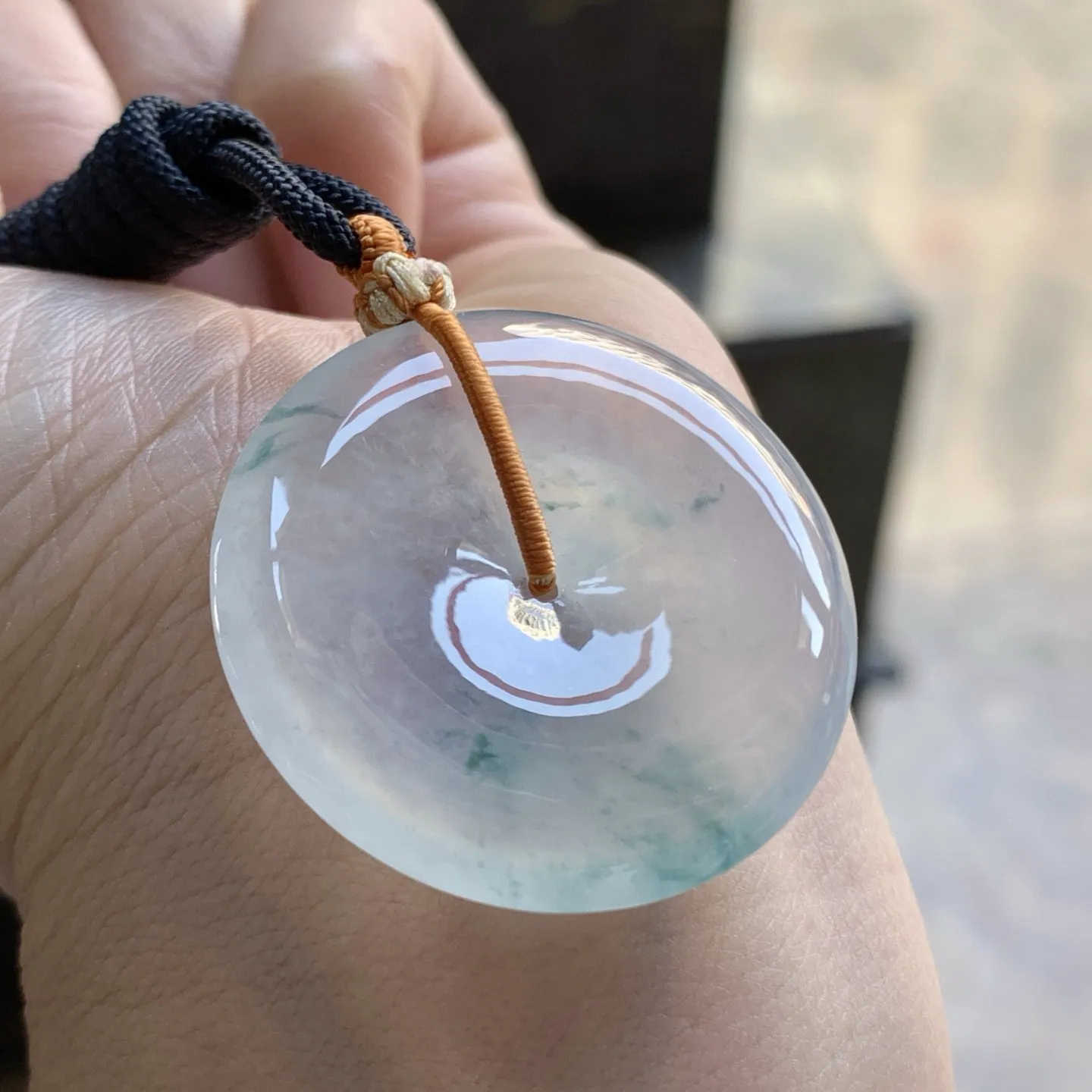 冰蓝花平安扣^_^透亮