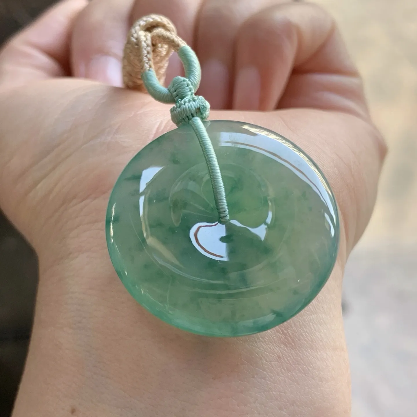 油绿平安扣^_^鲜艳 起光