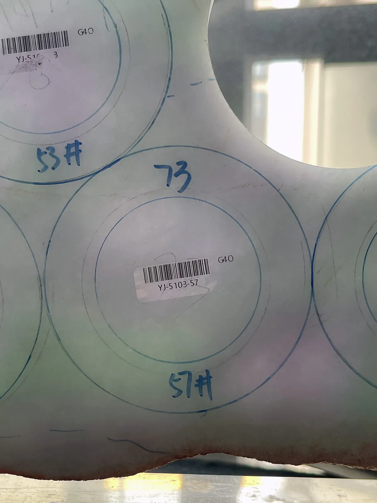 翡翠春彩板料，⭕️正圈最大做57，圆条最大做53